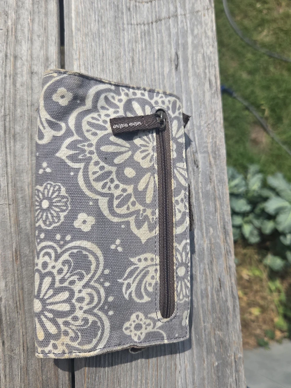 thirty-one Brown and Cream Floral Fabric Wallet